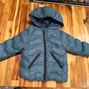 Blue Hooded Puffer Jacket